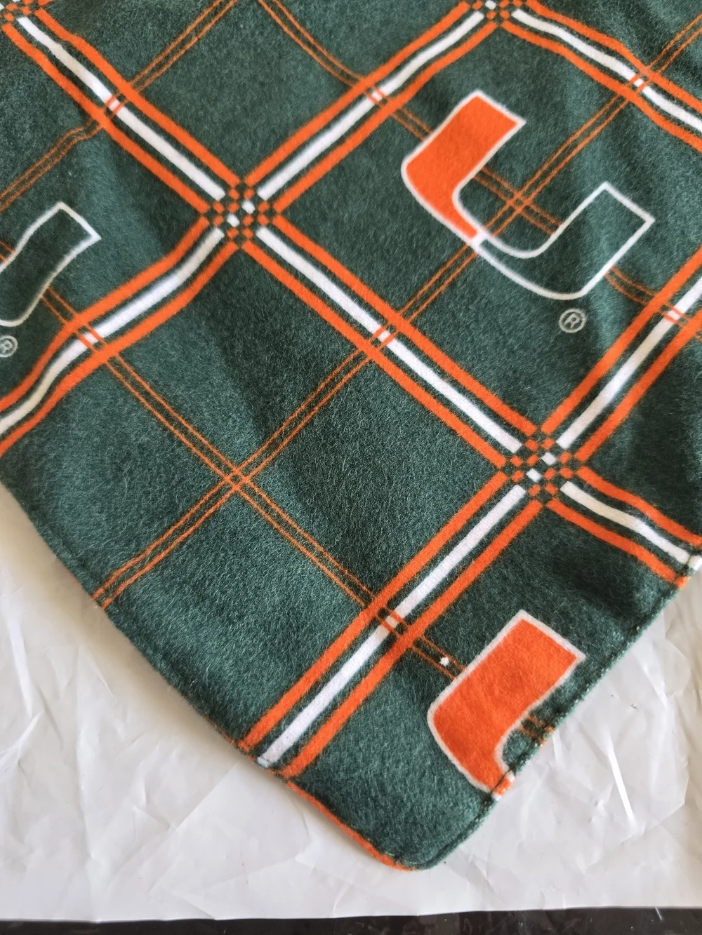 Green & Orange Patterned Bandana New Medium Up To 75 Lbs Handmade Cotton